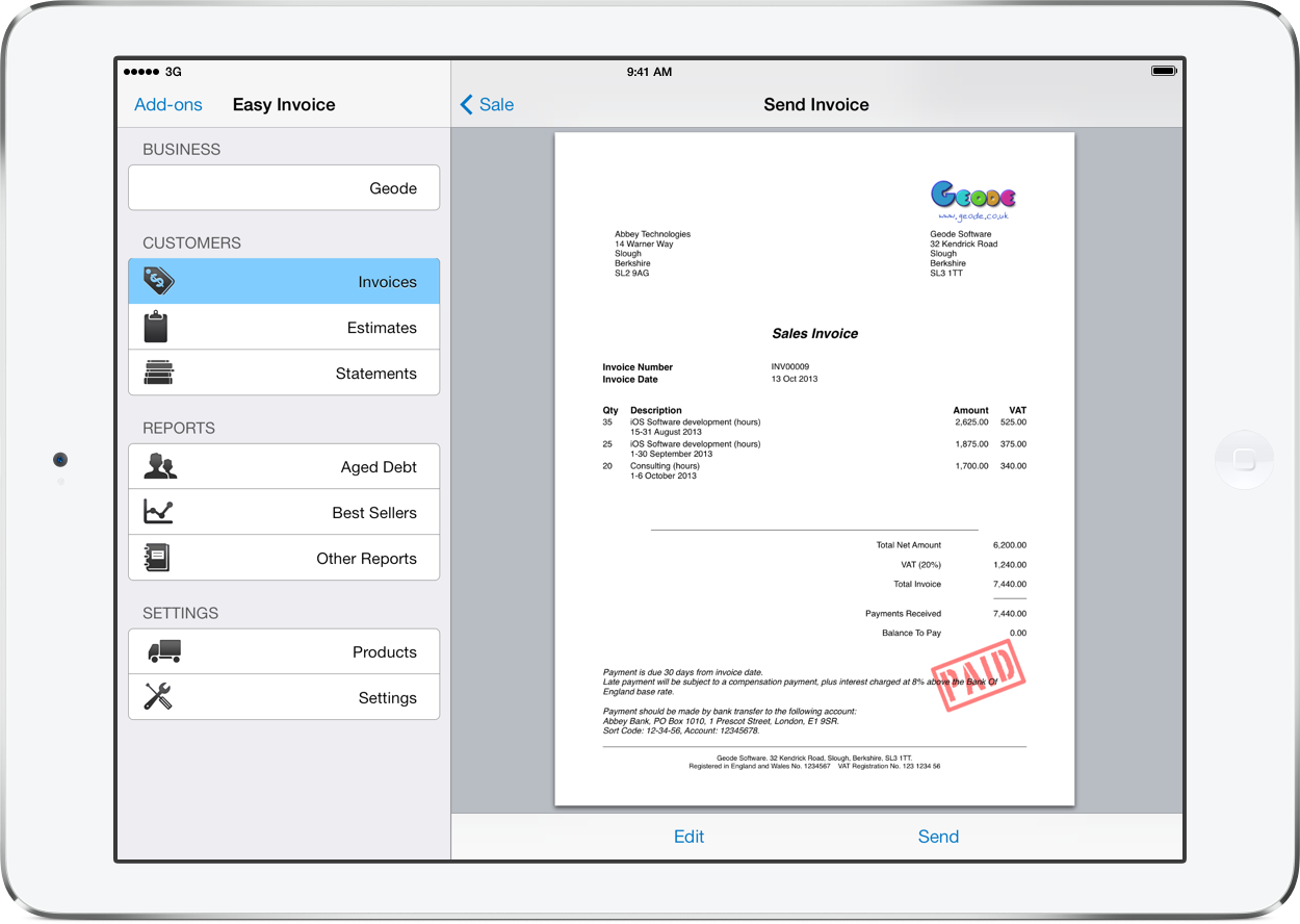 Best Invoice App For Mac And Ipad - gsmeagle Inside Invoice Template Ipad
